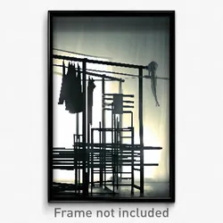 Pixel Art Poster - Colorless Drying Rack (8 Bit Psychedelic Video Game Print)