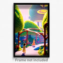 Pixel Art Poster - Whimsical Commune (8 Bit Psychedelic Trippy Video Game Print)