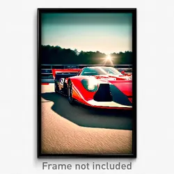 Pixel Art Poster - Original Racecar (8 Bit Psychedelic Trippy Video Game Print)