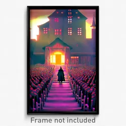 Pixel Art Poster - Gigantic Madhouse (8 Bit Psychedelic Trippy Video Game Print)