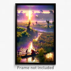 Pixel Art Poster - Bustling Fen (8 Bit Psychedelic Trippy Video Game Print)