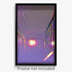 Pixel Art Poster - Wire Frame Glitchy Friary (8 Bit Video Game Print)