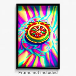 Pixel Art Poster - Kaleidoscopic Tostada (8 Bit Psychedelic Video Game Print)