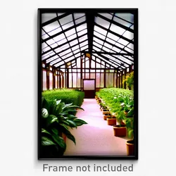Pixel Art Poster - Tan Greenhouse (8 Bit Psychedelic Trippy Video Game Print)