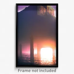 Pixel Art Poster - Watery Hermitage (8 Bit Psychedelic Trippy Video Game Print)