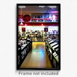 Pixel Art Poster - Strange Record Store (8 Bit Psychedelic Video Game Print)