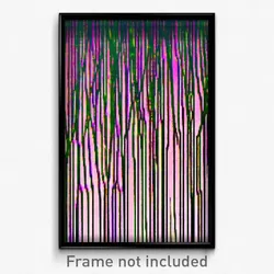 Pixel Art Poster - Wire Frame Glitchy Scrub (8 Bit Psychedelic Video Game Print)