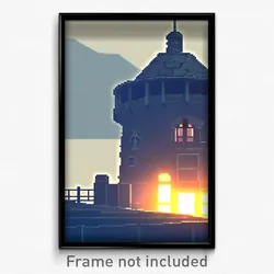 Pixel Art Poster - Shifty Turret (8 Bit Psychedelic Trippy Video Game Print)