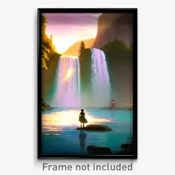 Pixel Art Poster - Adorable Falls (8 Bit Psychedelic Trippy Video Game Print)