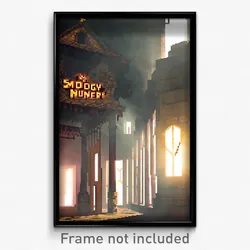 Pixel Art Poster - Smoggy Nunnery (8 Bit Psychedelic Trippy Video Game Print)
