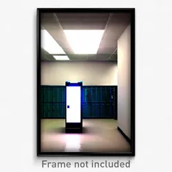 Pixel Art Poster - Fluffy Locker Room (8 Bit Psychedelic Video Game Print)