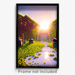 Pixel Art Poster - Creative Apiary (8 Bit Psychedelic Trippy Video Game Print)