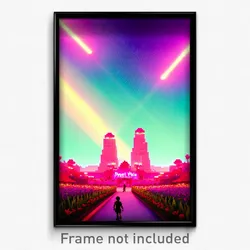 Pixel Art Poster - Sweet Vista (8 Bit Psychedelic Trippy Weird Video Game Print)
