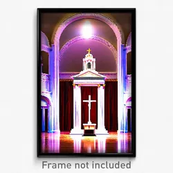 Pixel Art Poster - Elegant Tabernacle (8 Bit Psychedelic Video Game Print)