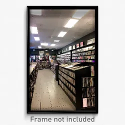 Pixel Art Poster - Gloomy Record Store (8 Bit Psychedelic Video Game Print)