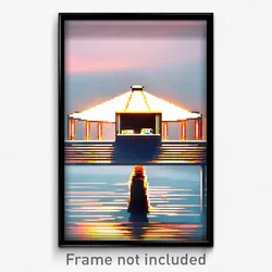 Pixel Art Poster - Worldly Shelter (8 Bit Psychedelic Trippy Video Game Print)