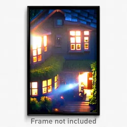 Pixel Art Poster - Dense House (8 Bit Psychedelic Trippy Weird Video Game Print)