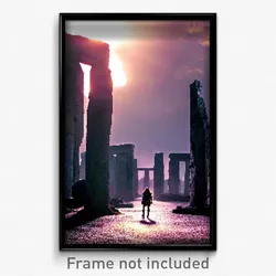 Pixel Art Poster - Lost Henge (8 Bit Psychedelic Trippy Weird Video Game Print)