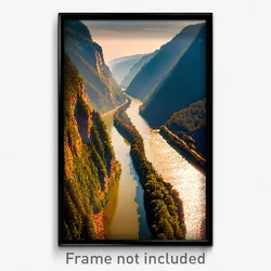 Pixel Art Poster - Beautiful Gorge (8 Bit Psychedelic Trippy Video Game Print)
