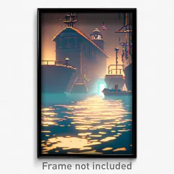 Pixel Art Poster - Nautical Meander (8 Bit Psychedelic Trippy Video Game Print)