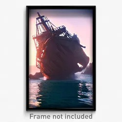 Pixel Art Poster - Impeccable Shipwreck (8 Bit Psychedelic Video Game Print)