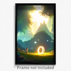 Pixel Art Poster - Peaceful Fairy Ring (8 Bit Psychedelic Video Game Print)