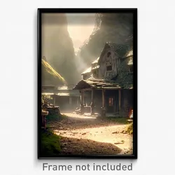 Pixel Art Poster - Cavernous Homestead (8 Bit Psychedelic Video Game Print)