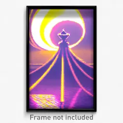 Pixel Art Poster - Swirly Mine (8 Bit Psychedelic Trippy Weird Video Game Print)
