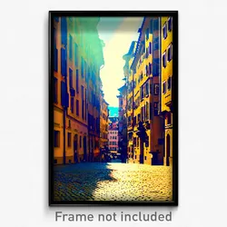 Pixel Art Poster - Captivating European City (8 Bit Video Game Print)