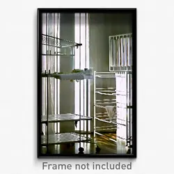 Pixel Art Poster - White Drying Rack (8 Bit Psychedelic Trippy Video Game Print)