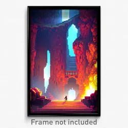 Pixel Art Poster - Marvelous Chasm (8 Bit Psychedelic Trippy Video Game Print)