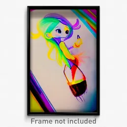 Pixel Art Poster - Buzzing Drawing (8 Bit Psychedelic Trippy Video Game Print)