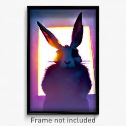 Pixel Art Poster - Shady Rabbit (8 Bit Psychedelic Trippy Video Game Print)