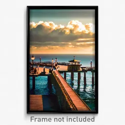 Pixel Art Poster - Voluminous Pier (8 Bit Psychedelic Trippy Video Game Print)