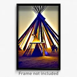 Pixel Art Poster - Huge Tepee (8 Bit Psychedelic Trippy Weird Video Game Print)