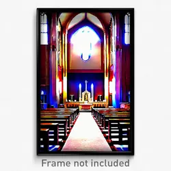 Pixel Art Poster - Slim Synagogue (8 Bit Psychedelic Trippy Video Game Print)