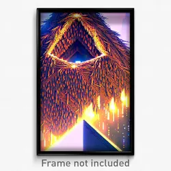 Pixel Art Poster - Triangular Nest (8 Bit Psychedelic Trippy Video Game Print)