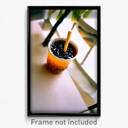 Pixel Art Poster - Natural Boba Tea (8 Bit Psychedelic Trippy Video Game Print)