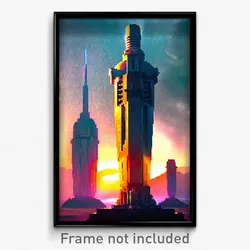 Pixel Art Poster - Authentic Empire (8 Bit Psychedelic Trippy Video Game Print)