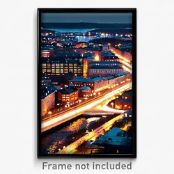 Pixel Art Poster - Bold Swedish City (8 Bit Psychedelic Trippy Video Game Print)