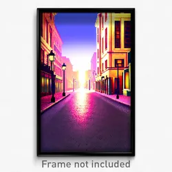 Pixel Art Poster - Made Up Street (8 Bit Psychedelic Trippy Video Game Print)