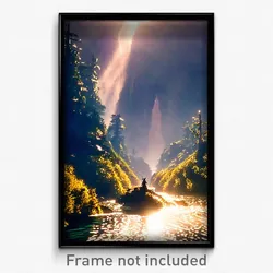 Pixel Art Poster - Heavenly Wilderness (8 Bit Psychedelic Video Game Print)