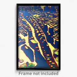 Pixel Art Poster - Distorted Canadian City (8 Bit Psychedelic Video Game Print)