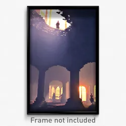 Pixel Art Poster - Shadowy Rookery (8 Bit Psychedelic Trippy Video Game Print)