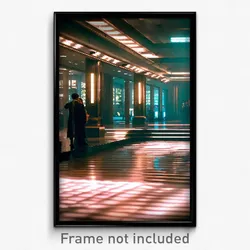 Pixel Art Poster - Captivating Bank (8 Bit Psychedelic Trippy Video Game Print)
