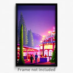 Pixel Art Poster - Evergreen Bazaar (8 Bit Psychedelic Trippy Video Game Print)
