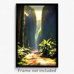 Pixel Art Poster - Narrow Jungle (8 Bit Psychedelic Trippy Video Game Print)