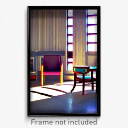 Pixel Art Poster - Pleasant Chair (8 Bit Psychedelic Trippy Video Game Print)