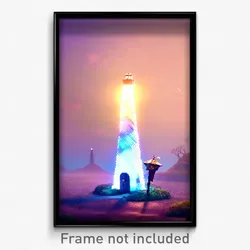 Pixel Art Poster - Whimsical Beacon (8 Bit Psychedelic Trippy Video Game Print)