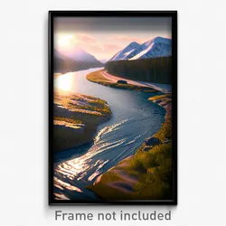 Pixel Art Poster - Arctic River (8 Bit Psychedelic Trippy Video Game Print)